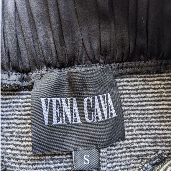 VENA CAVA Wool & Cotton Silk Trim Black & Grey Pinstriped Knit Pencil Skirt Sz S - Picture 3 of 7